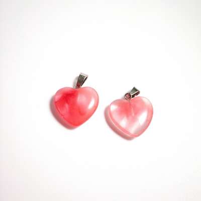 Cheap price gemstone watermelon quartz heart pendant crystal earring