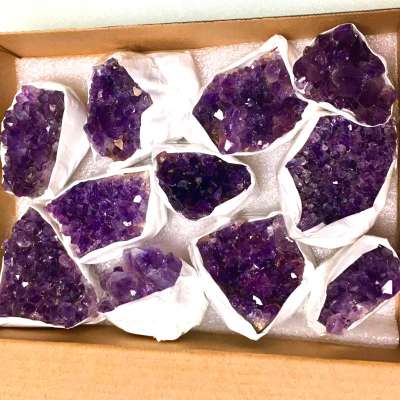 Easter decoration gifts amethyst cluster box tiny necklace