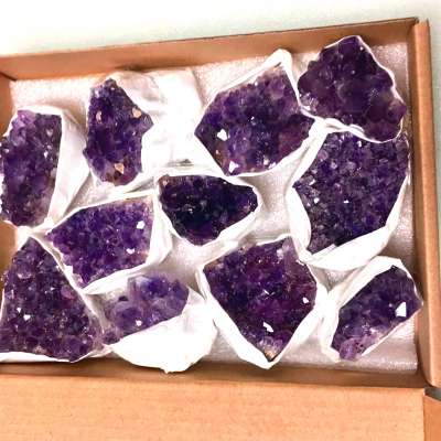 Thanksgiving decoration gifts amethyst cluster stud earring raw stone 1 pcs