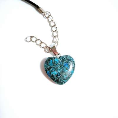 Best Price 2020 blue turquoise heart pendant necklace sterling silver moon