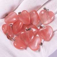 China Supplier quartz watermelon heart pendant custom rose gold plated chain jade pendants