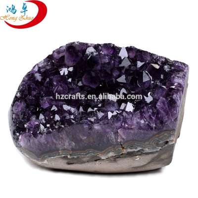 wholesale real natural rough small size amethyst crystal geode stone/fengshui ornamental stone/raw crystal stone