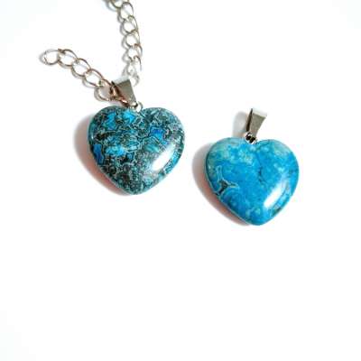 Hot sell butterfly blue turquoise heart pendant necklace mens crystal jewelry