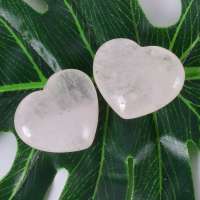 Healing crystals clear quartz heart small 30mm key carvings semi precious stone